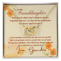 Load image into Gallery viewer, To My Granddaughter - Interlocking hearts necklace (yellow and white gold variants)
