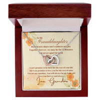 Load image into Gallery viewer, To My Granddaughter - Interlocking hearts necklace (yellow and white gold variants)
